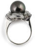 through view black pearl and diamond ring