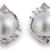 pearl diamond earrings front view
