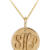 Engravable circle pendant with SHP example monogram - front view