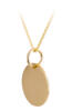 Engravable circle pendant in 14k yellow gold - side view