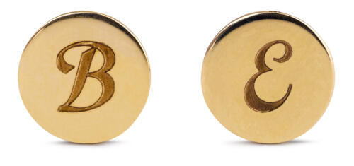 Engravable Circular Disc Earrings in 14k Yellow Gold