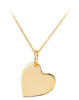 Engravable heart pendant on chain - front view