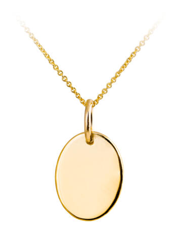 Oval Engravable Pendant in 14k Yellow Gold