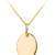Oval engravable pendant in 14k yellow gold - front view