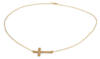 Engravable sideways cross pendant in 14k yellow gold - overview