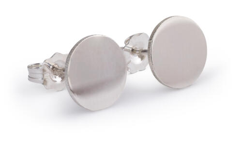 Engravable Circular Disc Earrings in Sterling Silver