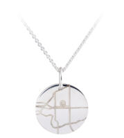 Circle engravable disc pendant - front view with map engraving