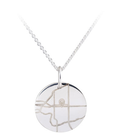Circle Engravable Disc Pendant in Sterling Silver