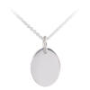 Oval engravable pendant in sterling silver - front view