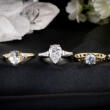 An overview showing several examples of trending engagement ring designs