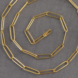 A yellow gold paperclip chain