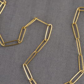 A yellow gold paperclip chain