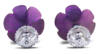 Magenta titanium lotus flower and one carat total weight lab grown diamond stud earrings back view