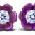 Magenta titanium lotus flower and one carat total weight lab grown diamond stud earrings front view