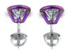 Lab diamond stud earrings with accent circle of magenta titanium - top view