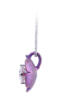 Lotus flower necklace with one carat lab diamond in magenta colored titanium and 14k white gold - side view