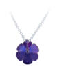 Lotus flower Akoya pearl necklace with purple anodized titanium and sterling silver - back view
