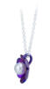 Lotus flower Akoya pearl necklace with purple anodized titanium and sterling silver - side view