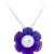 Lotus flower Akoya pearl necklace with purple anodized titanium and sterling silver - front view