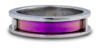 14k white gold band with channel set natural diamond accent and magenta titanium inlay in center - back side view