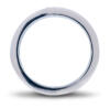 14k white gold band with channel set natural diamond accent and magenta titanium inlay in center - through the finger view