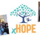 The xHope logo surrounded by photos from their recent fundraising event