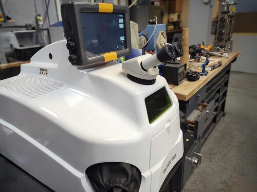 Laser welder and forming bench in our jewelry shop