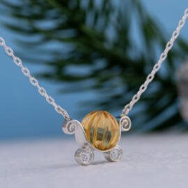 The pumpkin carriage necklace on its way to the ball