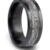 Black zirconium band with grey textured meteorite inlay