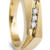 14k yellow gold mens band with three channel set accent diamonds on flat top