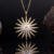 Large custom sun starburst pendant with lab diamonds in 18k yellow gold front view