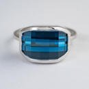 Custom single unique cut gemstone ring front view