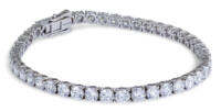 10 carat lab grown diamond tennis bracelet in 14k white gold