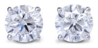 2 carat lab grown diamond stud earrings front view