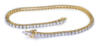 3 carat tennis bracelet in 14k yellow gold with clasp open