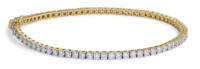 3 carat tennis bracelet in 14k yellow gold front