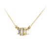 47649-lab-grown-diamond-three-stone-emerald-cut-pendant-side Three stone lab grown diamond baguette pendant in 14k yellow gold side view