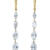 Lab grown drilled marquise diamond dangle earrings in 14k yellow gold front view