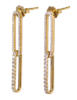 47651-lab-grown-diamond-link-dangle-earrings-side Lab grown diamond elongated oval link industrial earrings in 14k yellow gold side view