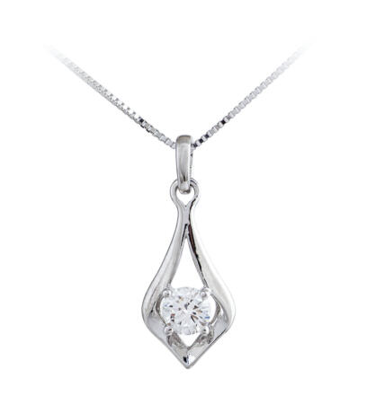Teardrop Lab Diamond Pendant in 14k White Gold