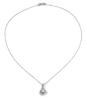 14k white gold teardrop pendant with round lab diamond on box chain overview