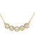 5 stone bezel set lab diamond pendant in 14k yellow gold on cable chain front view
